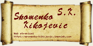 Spomenko Kikojević vizit kartica